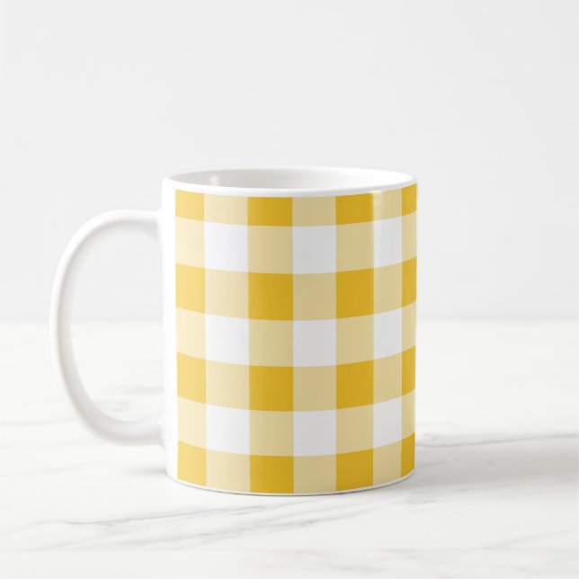 Taza De Café Patrón amarillo y blanco revestido de búfalo (Izquierda)