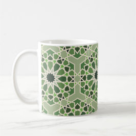 Taza De Café Patrón andaluz de estilo árabe verde