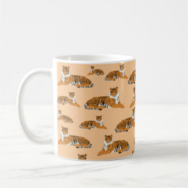 Taza De Café Patrón animal de tigre de jungla