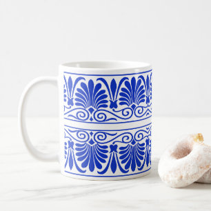 Taza De Café Patrón árabe del Mediterráneo griego Azul