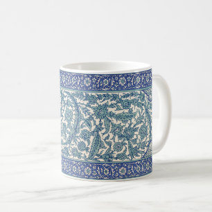 Taza De Café Patrón árabe floral azul