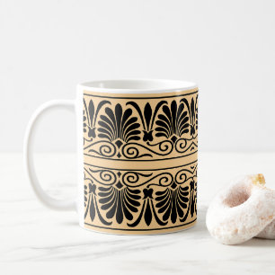 Taza De Café Patrón Árabe Griego Mediterráneo Marrón