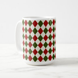 Taza De Café Patrón Argyle de Navidades clásicos