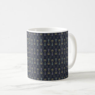 Taza De Café patrón Art Deco con formas geométricas en oro