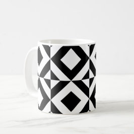 Taza De Café Patrón Art Decó del rectángulo del cuadrado blanco