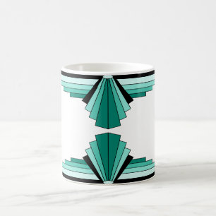 Taza De Café Patrón art déco en café verde