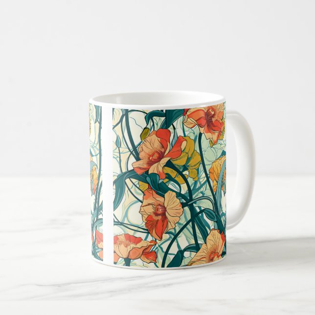 Taza De Café Patrón Art Nouveau (Anverso derecho)