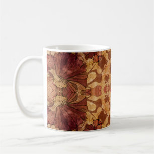 Taza De Café Patrón Art Nouveau geométrico, ornamental.