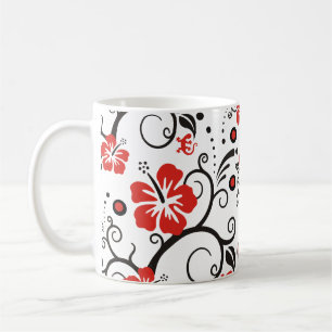 Taza De Café Patrón ARTs - decoración de hibiscos