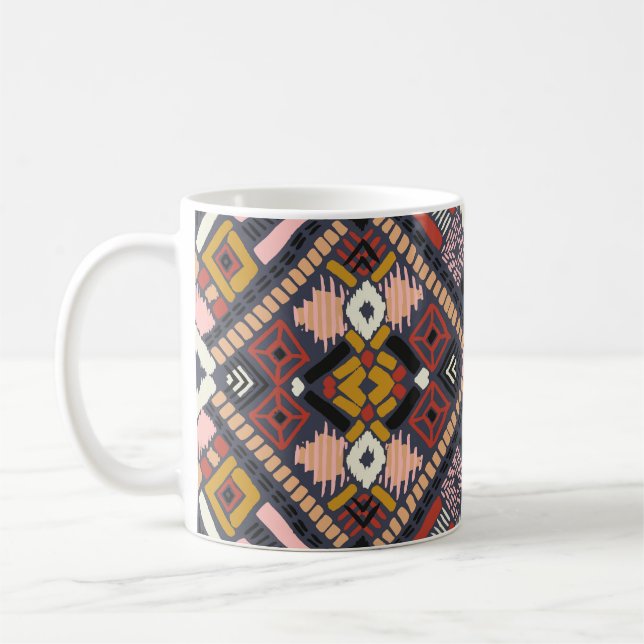 Taza De Café Patrón azteca de Chevron africano tribal (Izquierda)