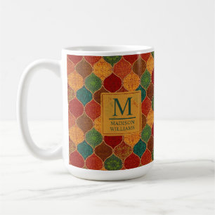 Taza De Café Patrón Azteca geométrico mosaico marroquí sin fisu