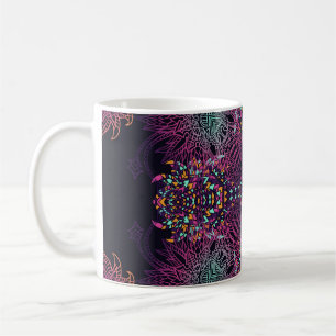 Taza De Café Patrón azteca geométrico, vintage sin costuras.