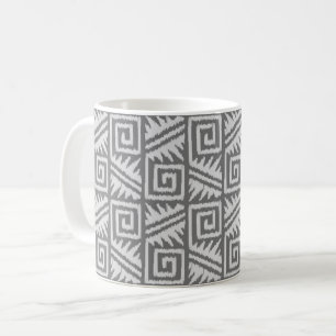 Taza De Café Patrón Azteca Ikat - Tonos de Gris
