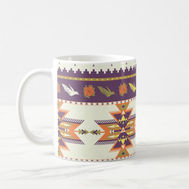Taza De Café Patrón azteca sin color (Izquierda)