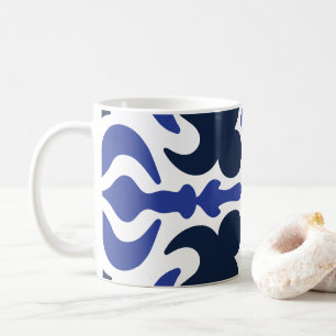Taza De Café Patrón azul de mosaico marroquí