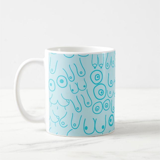 Taza De Café Patrón azul moderno (Izquierda)