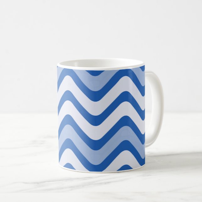 Taza De Café Patrón azul ondulado (Anverso derecho)