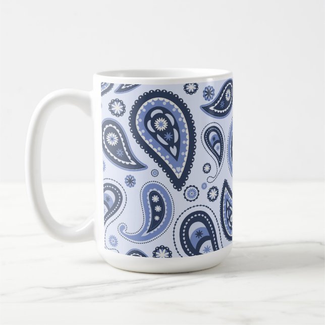 Taza De Café Patrón azul paisley (Izquierda)