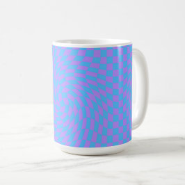 Taza De Café Patrón azul pálido y ondulador ondulado