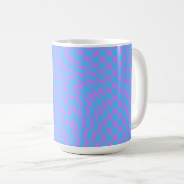 Taza De Café Patrón azul pálido y ondulador ondulado (Anverso derecho)