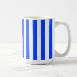 Taza De Café Patrón azul y blanco de rayas verticales