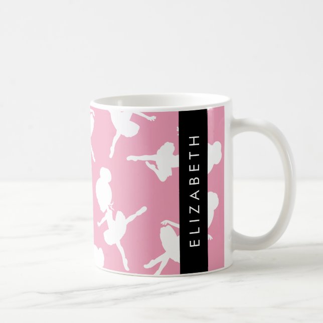 Taza De Café Patrón Ballerina, Chicas de ballet, baile, tu nomb (Derecha)