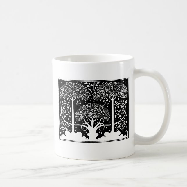Taza De Café Patrón Beardsley de árbol Art Nouveau (Derecha)