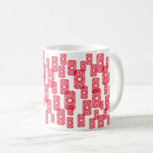 Taza De Café Patrón blanco rojo de las estrellas