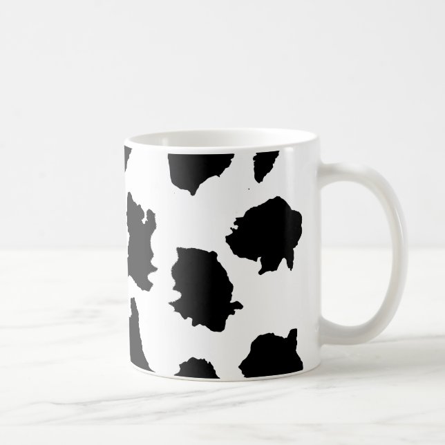 Taza De Café Patrón blanco y negro de piel de vaca (Derecha)