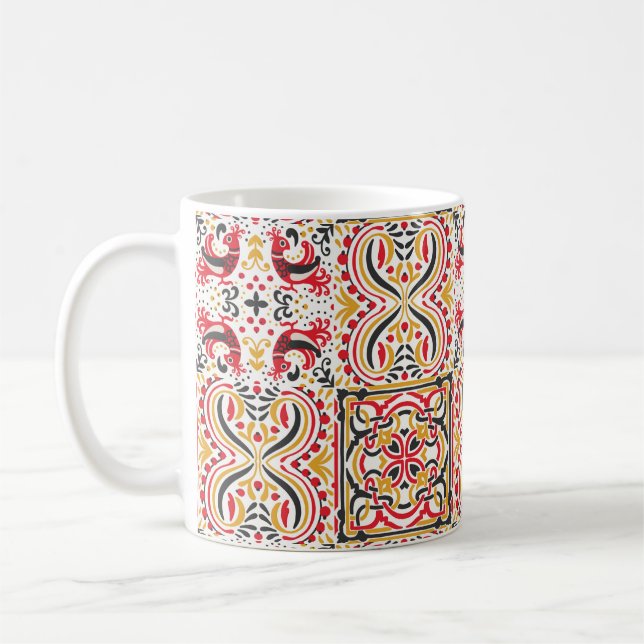 Taza De Café Patrón boho chic de estilo ruso (Izquierda)