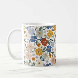 Taza De Café Patrón Boho de Pradera de Flores Silvestres