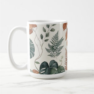 Taza De Café Patrón botánico boho sin fisuras Flores 