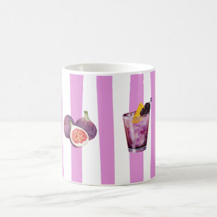 Taza De Café Patrón Botánico de Acuarela de Lavanda