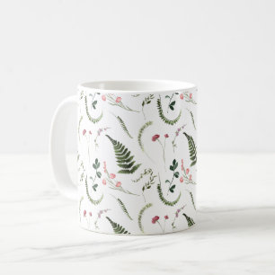 Taza De Café Patrón botánico de flores silvestres de bonito