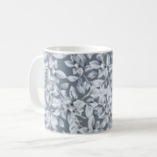 Taza De Café Patrón botánico de invierno acuarela navidades
