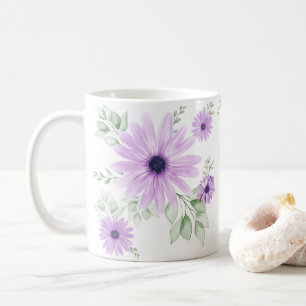 Taza De Café Patrón botánico floral primavera colorido