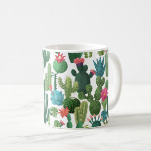 Taza De Café Patrón Cacti Verde Verde azulado en Blogueo