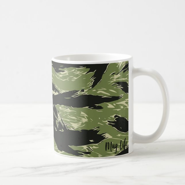 Taza De Café Patrón Camo de banda de tigre verde (Derecha)