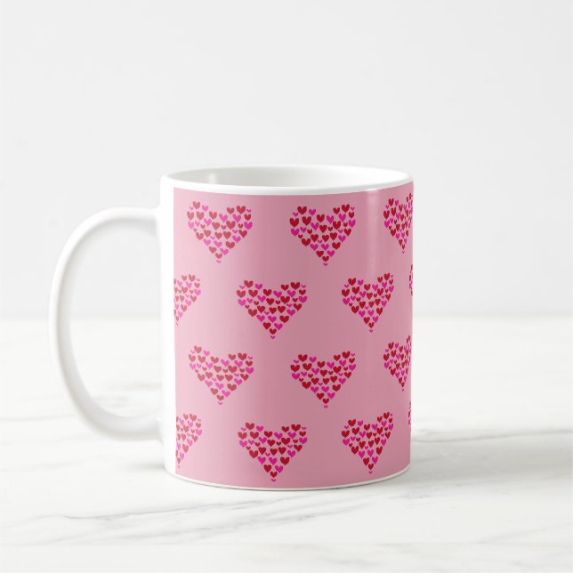 Taza De Café Patrón cardíaco amor Gráfico rosa (Izquierda)