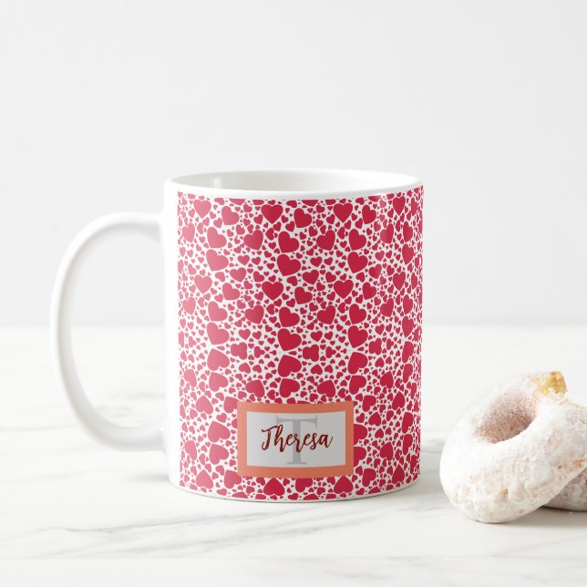 Taza De Café Patrón cardíaco de San Valentín (Con donut)