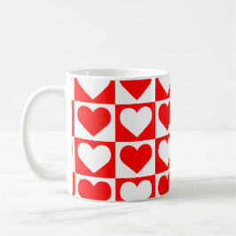 Taza De Café Patrón cardíaco de tablero de control - rojo y bla