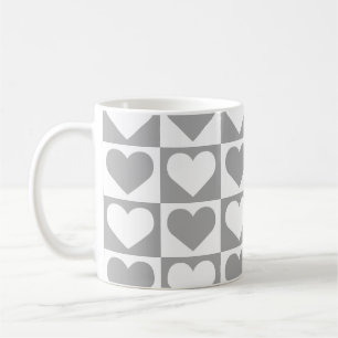 Taza De Café Patrón cardíaco del tablero de control - gris y bl