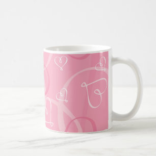 Taza De Café Patrón cardíaco rosado