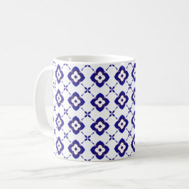 Taza De Café Patrón cerámico azul y blanco Café Mug
