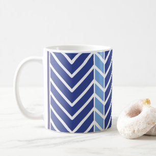 Taza De Café Patrón Chevron Azul