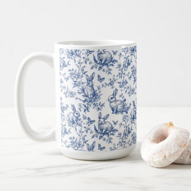 Taza De Café Patrón Chinoiserie de Spring Rabbits (Con donut)