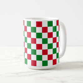 Taza De Café Patrón clásico de ajedrez de Navidad