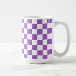 Taza De Café Patrón clásico de color púrpura y blanco