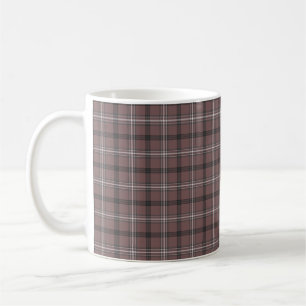 Taza De Café Patrón Clásico de Cuadros Rosa Marrón