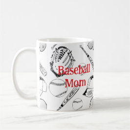 Taza De Café Patrón clásico del patrón de la madre del béisbol,
